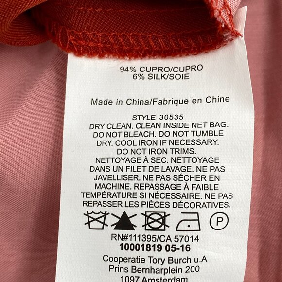 Tory Burch Orange Pink Rhinestone Beaded Neck Courtney Gown | Size 2 - Picture 9 of 11